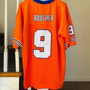 Bobby Boucher Bourbon Bowl Jersey. A orange, blue and white jersey. Size: Large